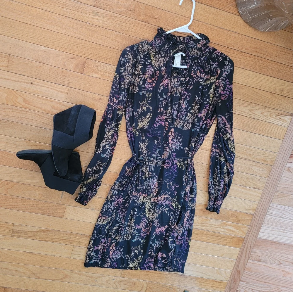 H&M Dress Size 6 Floral Print Long Sleeve - Picture 8 of 10